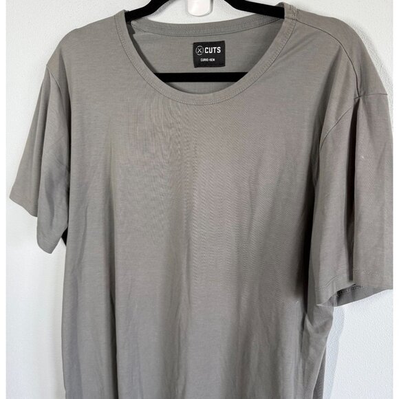 CUTS from Revolve Crew Curve Hem Short Sleeve T-Shirt Gray Mens L Butter Soft - Picture 3 of 9